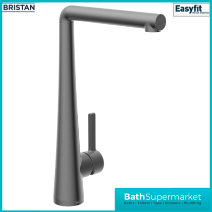 Bristan Pine Gunmetal Eco Start Easyfit Swivel Spout Single Lever Kitchen Mixer Tap
