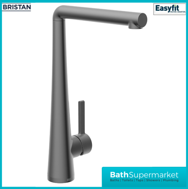 Bristan Pine Gunmetal Eco Start Easyfit Swivel Spout Single Lever Kitchen Mixer Tap