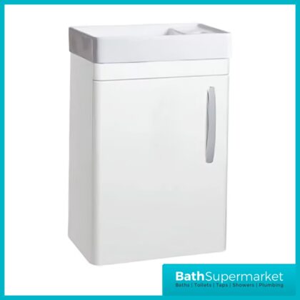 Tavistock Compass Gloss White Wall Mounted Cloakroom Vanity Basin Unit 450mm