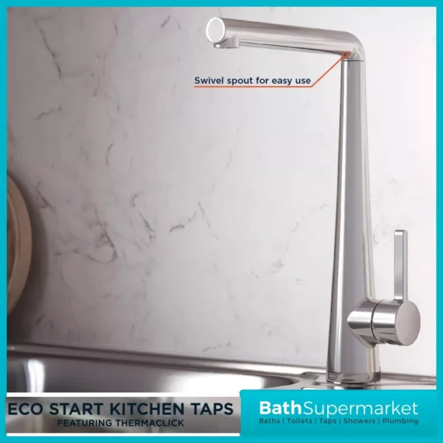 Bristan Pine Gunmetal Eco Start Easyfit Swivel Spout Single Lever Kitchen Mixer Tap