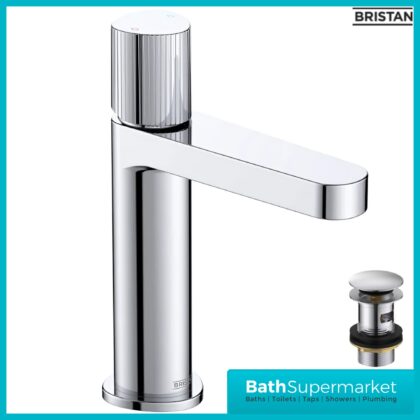 Bristan Liso Luminance Chrome Mono Basin Mixer Tap With Clicker Waste