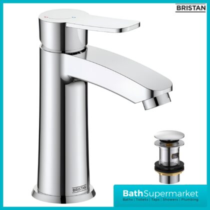 Bristan Appeal Luminance Chrome Mono Basin Mixer Tap With Clicker Waste