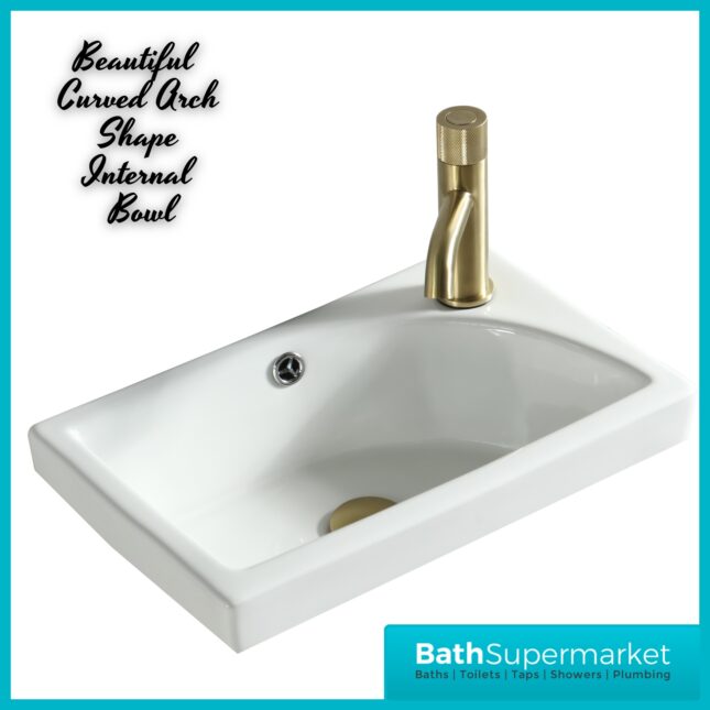 Tailored Fluted Soft Coffee Compact Cloakroom Floor Standing Vanity Basin Unit 460mm