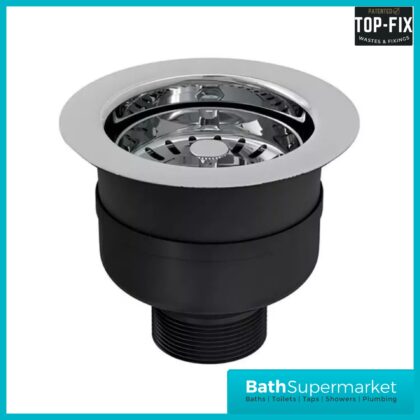 Ellsi Chrome Kitchen Sink Waste Basket Strainer Top-Fix 90mm