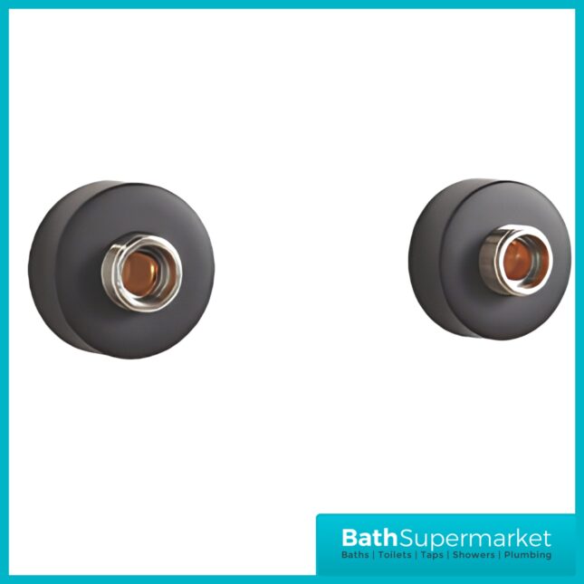 Highlife Bathrooms Round Matt Black Shower Fixing Brackets Kit