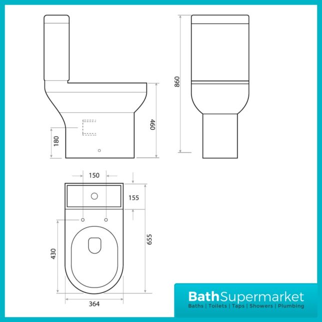 Sognare Spa Comfort Height Pan Rimless WC Toilet With Soft Close Seat