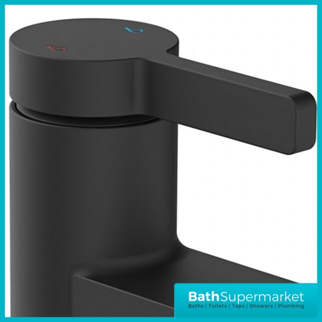 Bristan Elevar Matt Black Mono Basin Mixer Tap With Clicker Waste