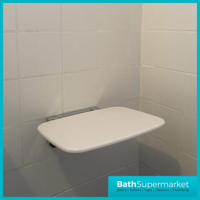 Highlife Stroma Luxury White Space Saving Thermoset Folding Mobility Shower Seat