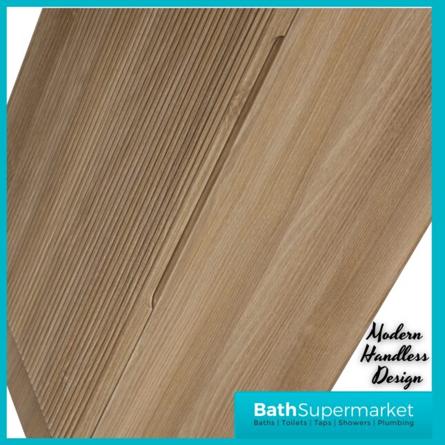 Tailored Fluted Oak Mini Compact Cloakroom Floor Standing Vanity Basin Unit 460mm