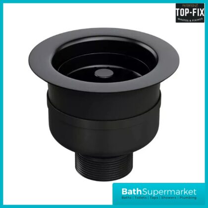 Ellsi Matt Black Kitchen Sink Waste Basket Strainer Top-Fix 90mm