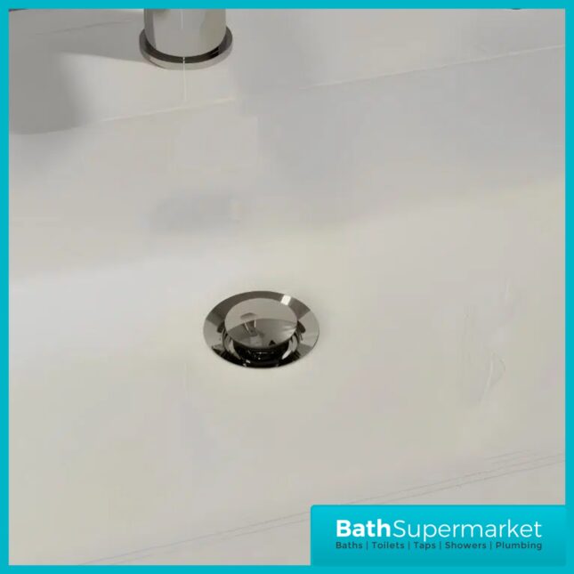 Ellsi Chrome Round Unslotted Click Clack Basin Waste Top-Fix