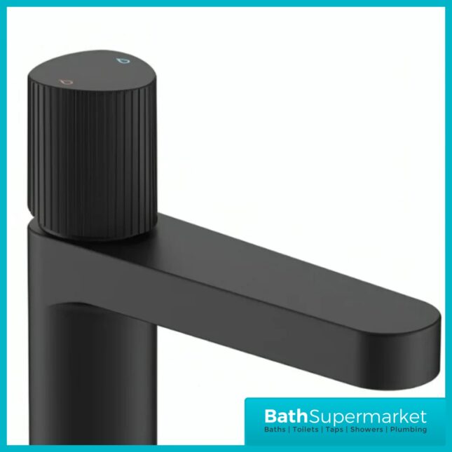 Bristan Liso Matt Black Mono Basin Mixer Tap With Clicker Waste