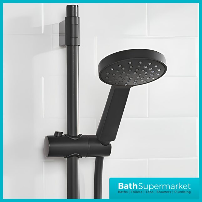 Bristan Onza Matt Black Thermostatic Exposed Valve Mixer Shower Kit
