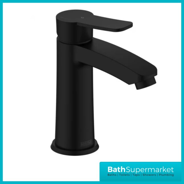 Bristan Appeal Matt Black Eco Start Mono Basin Mixer Tap With Clicker Waste