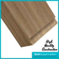 Tailored Fluted Oak Mini Compact Cloakroom Floor Standing Vanity Basin Unit 460mm