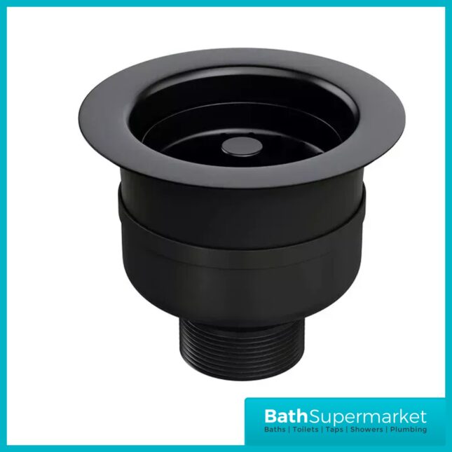 Ellsi Matt Black Kitchen Sink Waste Basket Strainer Top-Fix 90mm