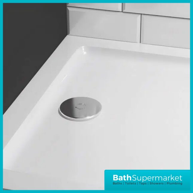 Ellsi Chrome Round Shower Tray Waste With Elbow Top-Fix