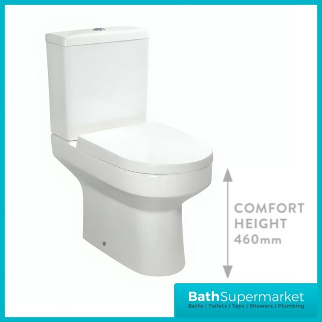 Sognare Spa Comfort Height Pan Rimless WC Toilet With Soft Close Seat