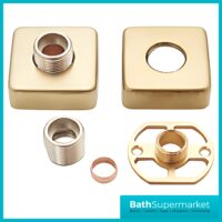 Highlife Bathrooms Square Brushed Brass Shower Fixing Brackets Kit