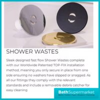 Ellsi Brushed Brass Round Fast Flow Shower Tray Waste With Elbow Top-Fix