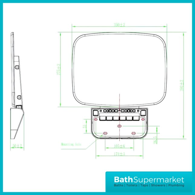 Highlife Stroma Luxury White Space Saving Thermoset Folding Mobility Shower Seat