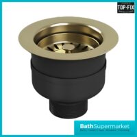 Ellsi Brushed Brass Kitchen Sink Waste Basket Strainer Top-Fix 90mm