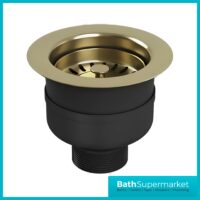 Ellsi Brushed Brass Kitchen Sink Waste Basket Strainer Top-Fix 90mm