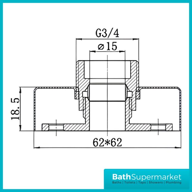 Highlife Bathrooms Square Matt Black Shower Fixing Brackets Kit