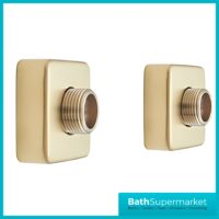 Highlife Bathrooms Square Brushed Brass Shower Fixing Brackets Kit