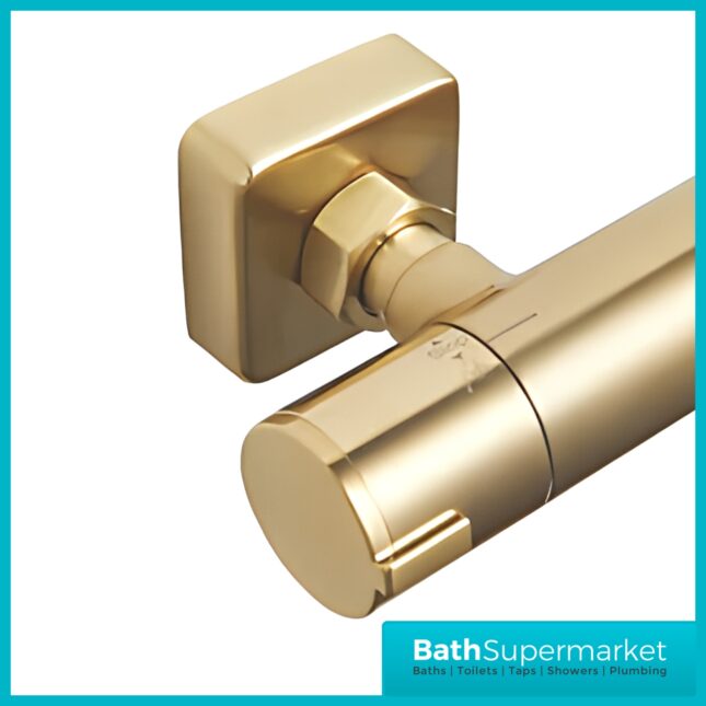 Highlife Bathrooms Square Brushed Brass Shower Fixing Brackets Kit