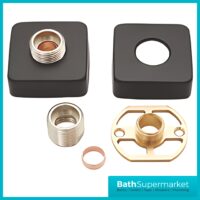 Highlife Bathrooms Square Matt Black Shower Fixing Brackets Kit