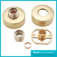 Highlife Bathrooms Round Brushed Brass Shower Fixing Brackets Kit