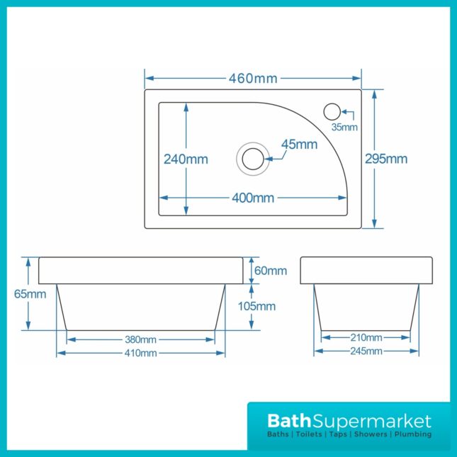 Tailored Fluted Soft Coffee Compact Cloakroom Floor Standing Vanity Basin Unit 460mm