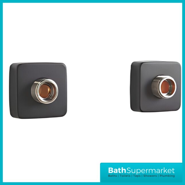 Highlife Bathrooms Square Matt Black Shower Fixing Brackets Kit