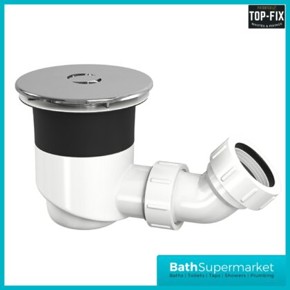 Ellsi Chrome Round Shower Tray Waste With Elbow Top-Fix