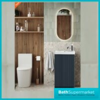 Tailored Fluted Midnight Shadow Cloakroom Floor Standing Vanity Basin Unit 460mm