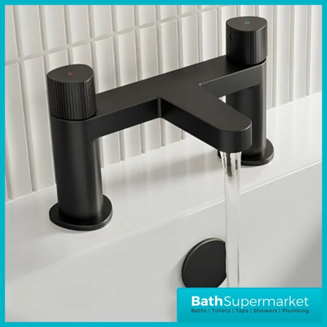 Bristan Liso Matt Black Deck Mounted Bath Filler Tap