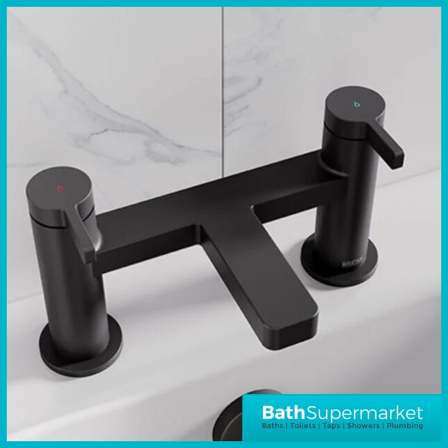 Bristan Elevar Matt Black Deck Mounted Bath Filler Tap