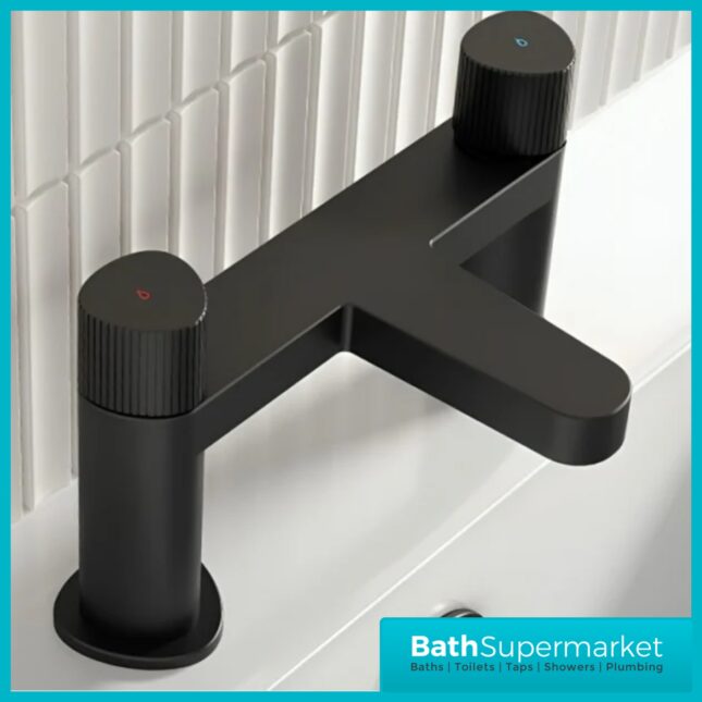 Bristan Liso Matt Black Deck Mounted Bath Filler Tap