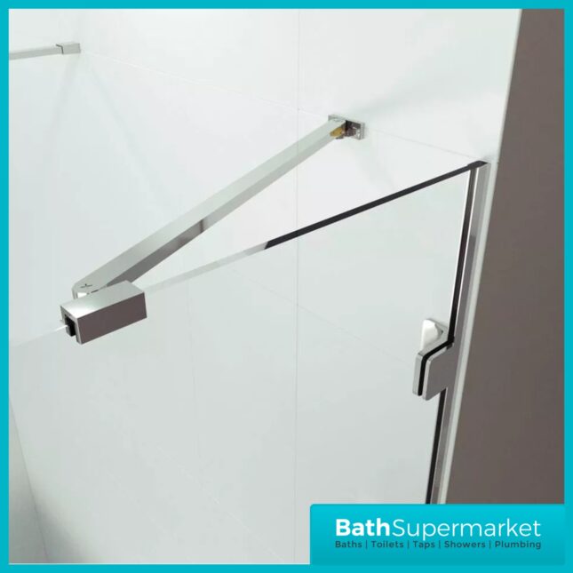 Merlyn Chrome 8mm Wetroom Clear Glass Screen Shower Panel & Accessories Pack