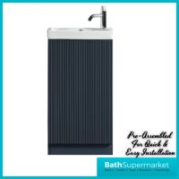 Tailored Fluted Midnight Shadow Cloakroom Floor Standing Vanity Basin Unit 460mm