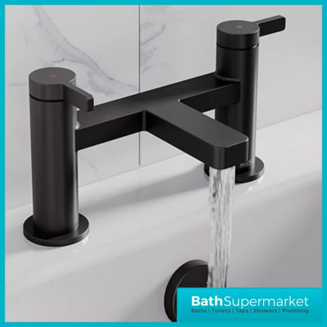 Bristan Elevar Matt Black Deck Mounted Bath Filler Tap
