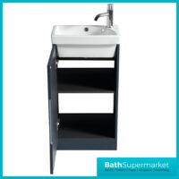 Tailored Fluted Midnight Shadow Cloakroom Floor Standing Vanity Basin Unit 460mm