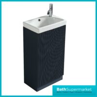 Tailored Fluted Midnight Shadow Cloakroom Floor Standing Vanity Basin Unit 460mm