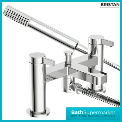 Bristan Elevar Luminance Chrome Bath Shower Mixer Tap Kit & Wall Bracket