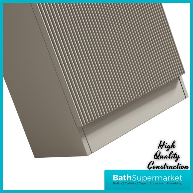 Tailored Fluted Soft Coffee Compact Cloakroom Floor Standing Vanity Basin Unit 460mm