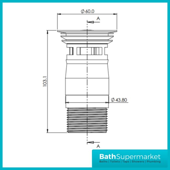 Ellsi Brushed Brass Round Slotted Click Clack Basin Waste Top-Fix