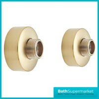 Highlife Bathrooms Round Brushed Brass Shower Fixing Brackets Kit