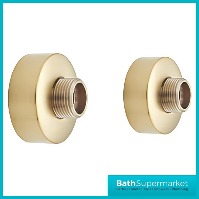 Highlife Bathrooms Round Brushed Brass Shower Fixing Brackets Kit