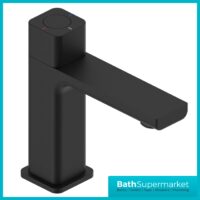 Tailored AquaSquare PressFlow Matte Black Push Button Basin Mixer Tap